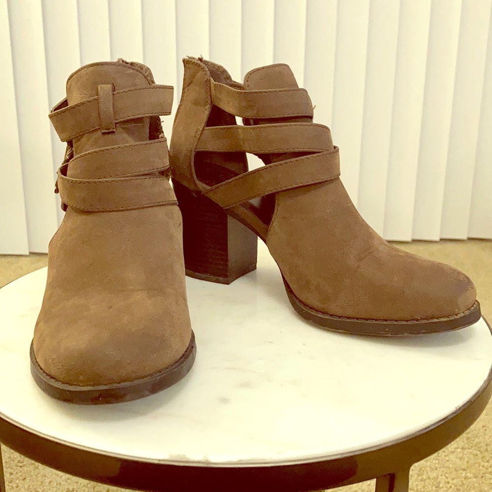 Women’s cutout booties.